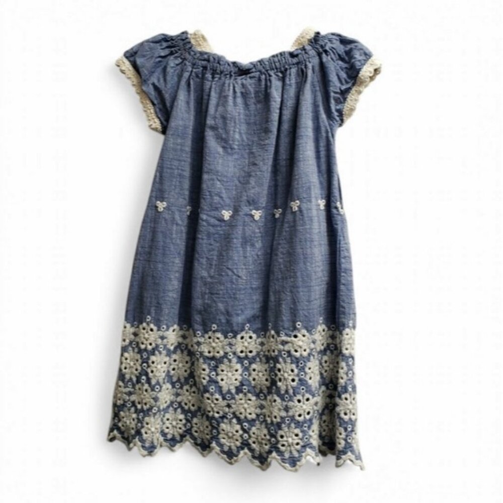 Cutey Couture Girls Blue Cotton Dress Size 5/6 Years - Picture 2 of 8